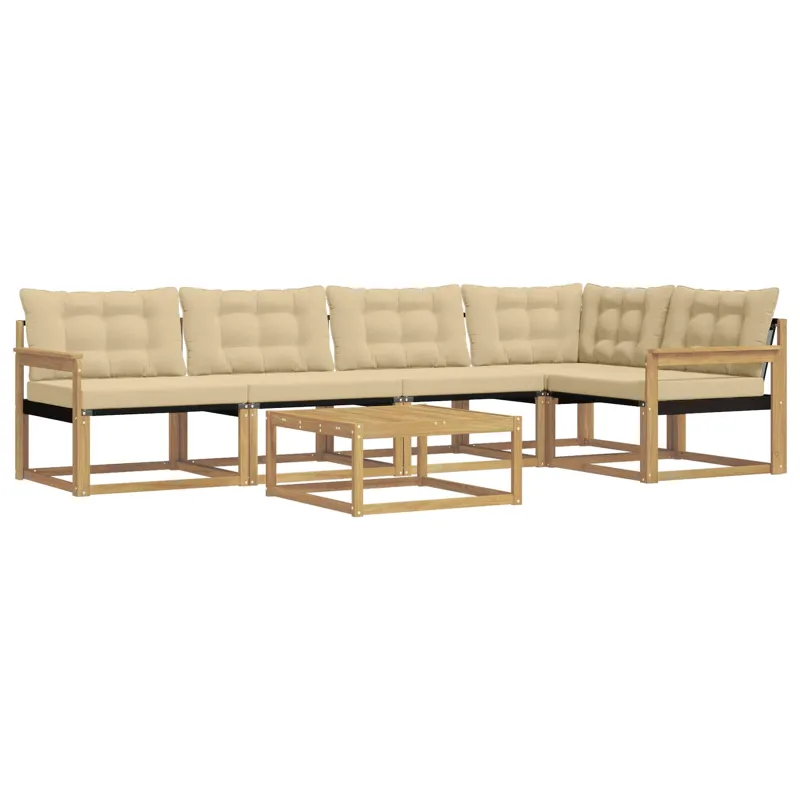Lauko sofos komplektas 6 pcs Balta ir kreminė 79 x 79 x 37 cm