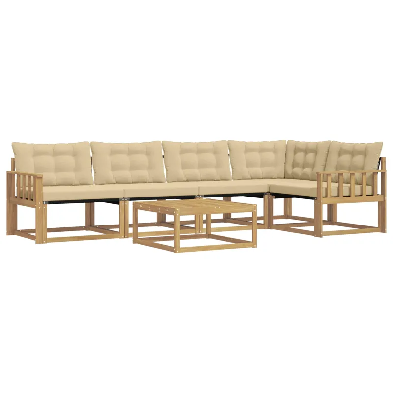 Lauko sofos komplektas 6 pcs Balta ir kreminė 79 x 79 x 37 cm