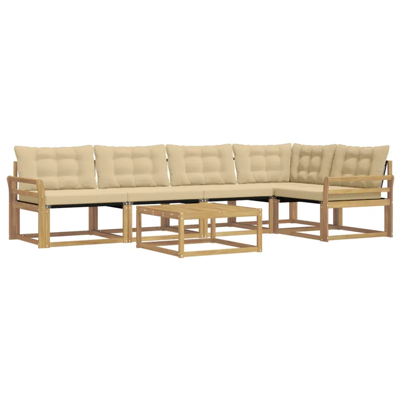Lauko sofos komplektas 6 pcs Balta ir kreminė 79 x 79 x 37 cm