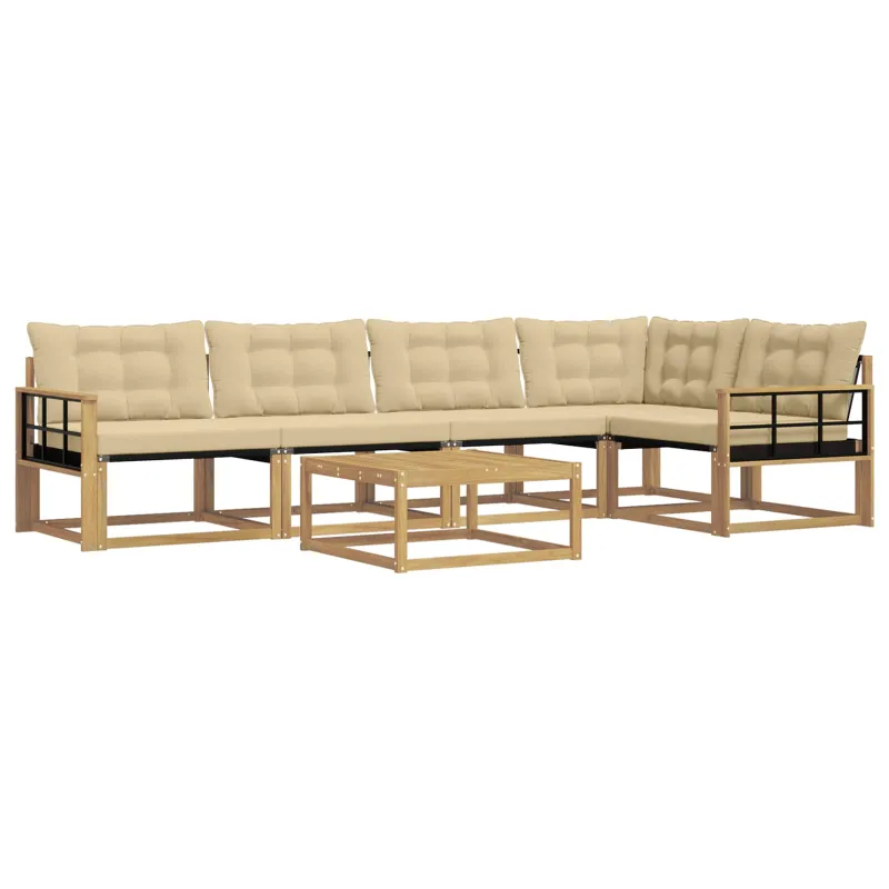 Lauko sofos komplektas 6 pcs Balta ir kreminė 79 x 79 x 37 cm