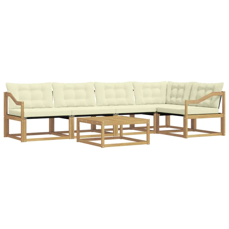 Lauko sofos komplektas 6 pcs Balta ir kreminė 79 x 79 x 37 cm