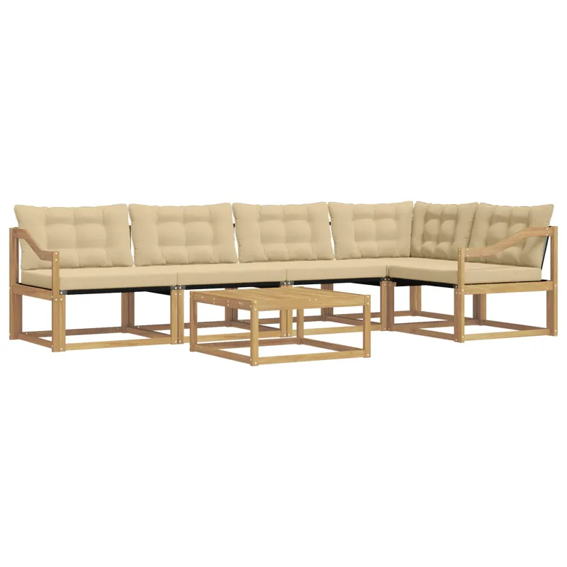 Lauko sofos komplektas 6 pcs Balta ir kreminė 79 x 79 x 37 cm