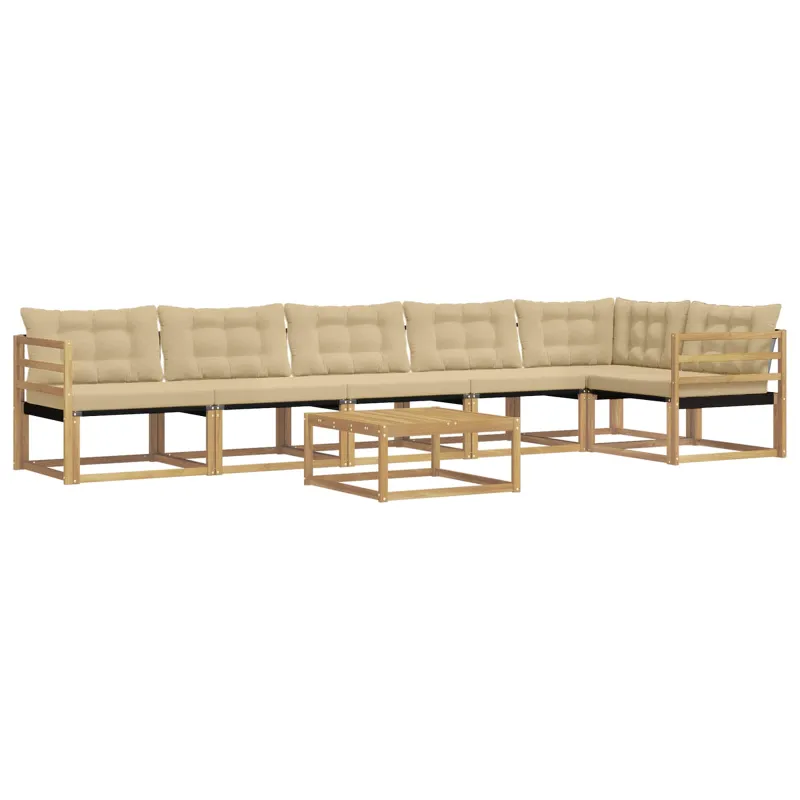 Lauko sofos komplektas 7 pcs Balta ir kreminė 79 x 79 x 37 cm
