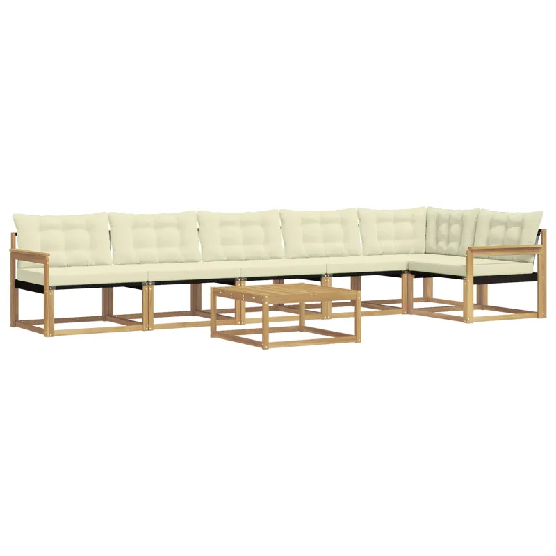 Lauko sofos komplektas 7 pcs Balta ir kreminė 79 x 79 x 37 cm