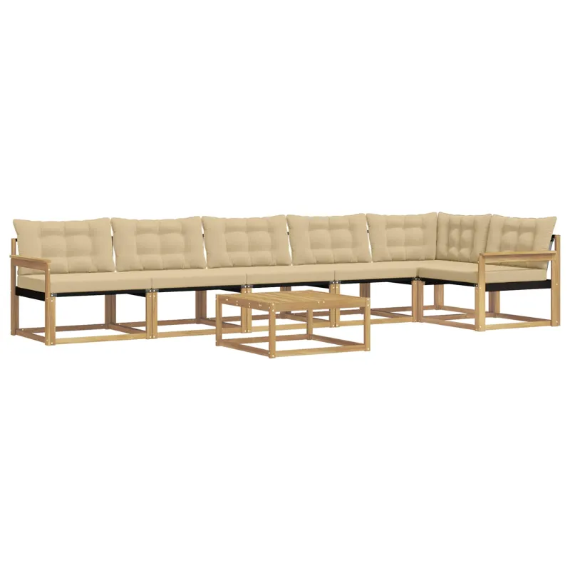 Lauko sofos komplektas 7 pcs Balta ir kreminė 79 x 79 x 37 cm