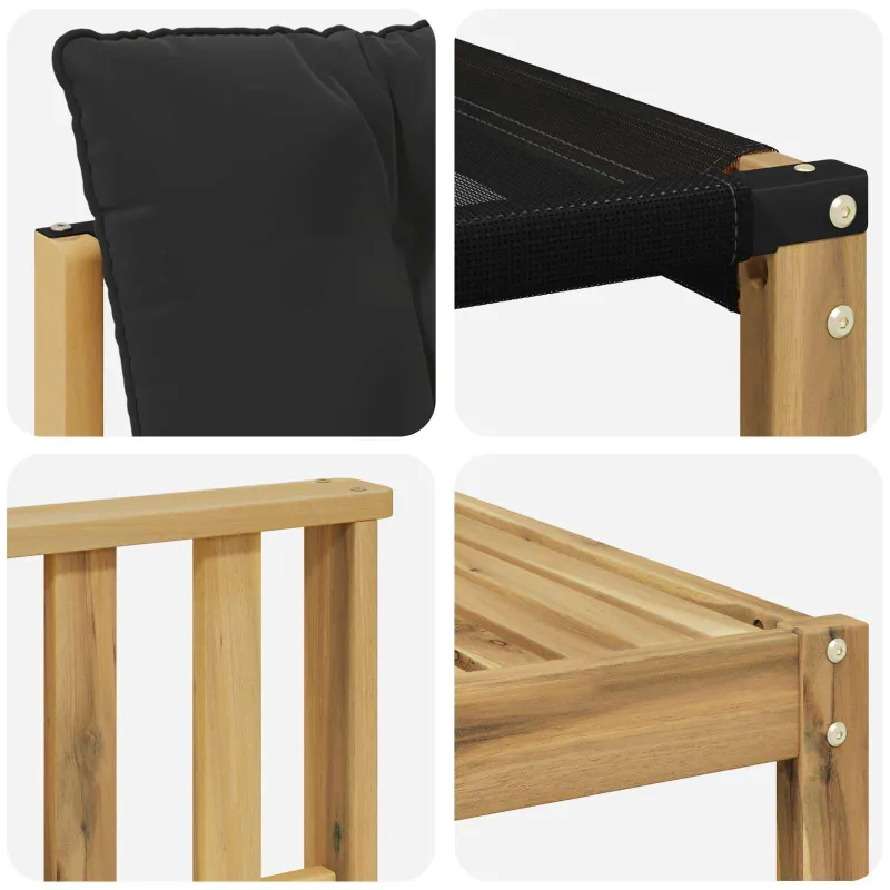 Lauko sofos komplektas 7 pcs Balta ir juoda 79 x 79 x 37 cm