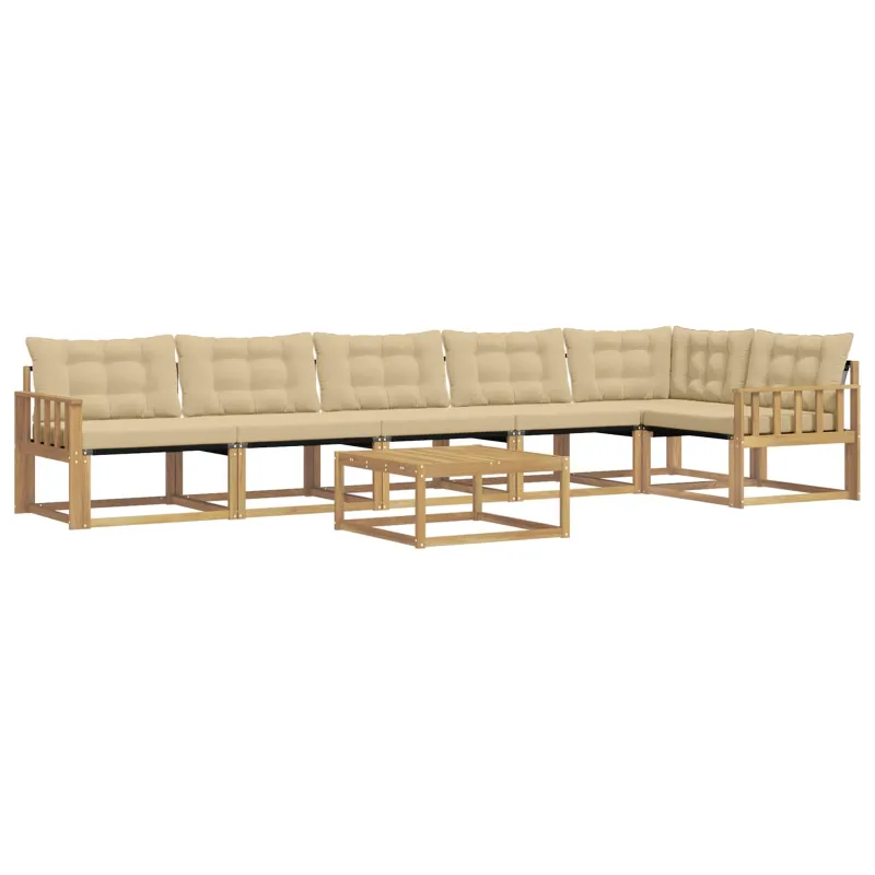 Lauko sofos komplektas 7 pcs Balta ir kreminė 79 x 79 x 37 cm