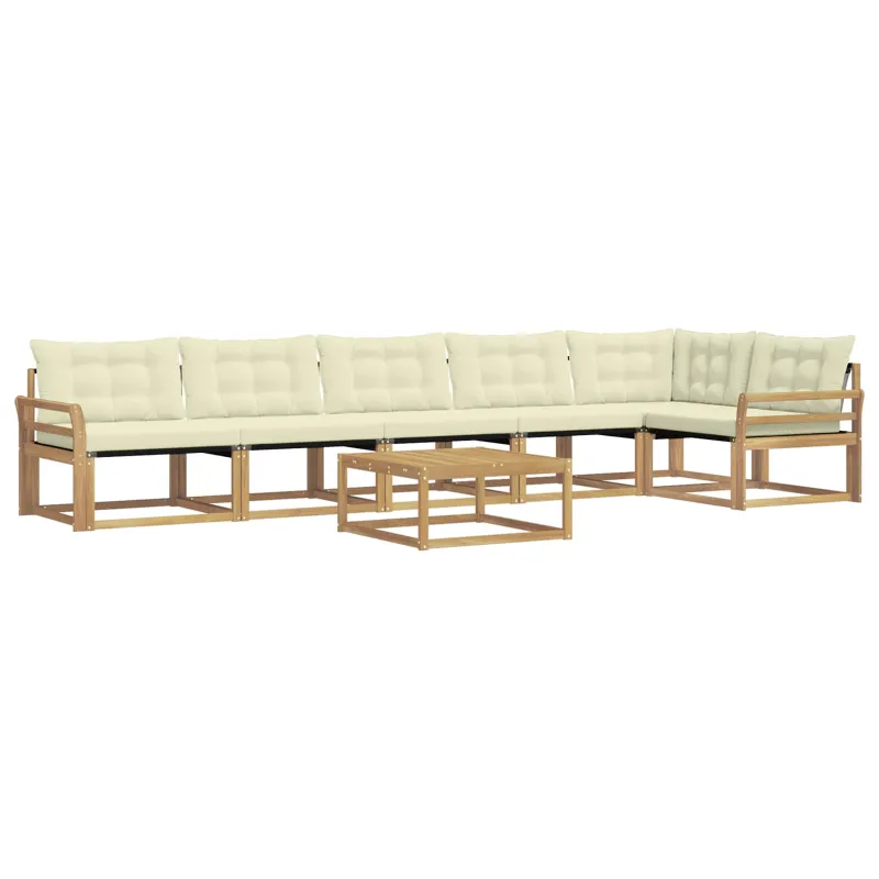 Lauko sofos komplektas 7 pcs Balta ir kreminė 79 x 79 x 37 cm