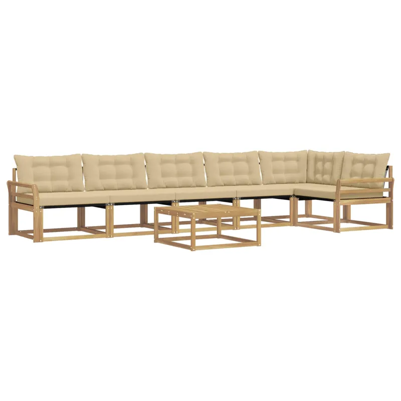 Lauko sofos komplektas 7 pcs Balta ir kreminė 79 x 79 x 37 cm