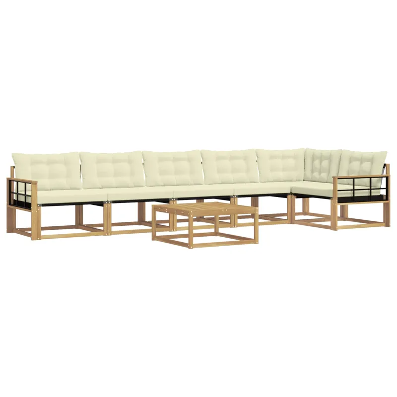 Lauko sofos komplektas 7 pcs Balta ir kreminė 79 x 79 x 37 cm