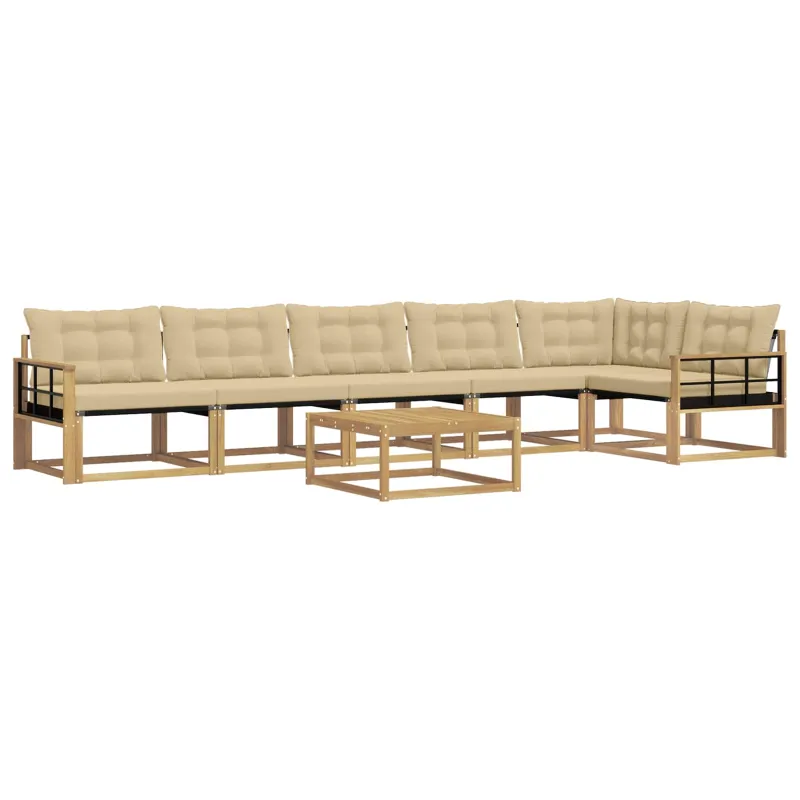 Lauko sofos komplektas 7 pcs Balta ir kreminė 79 x 79 x 37 cm