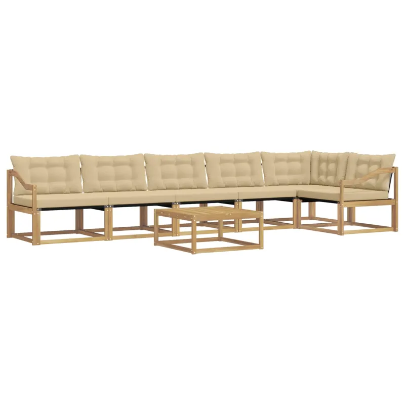 Lauko sofos komplektas 7 pcs Balta ir kreminė 79 x 79 x 37 cm