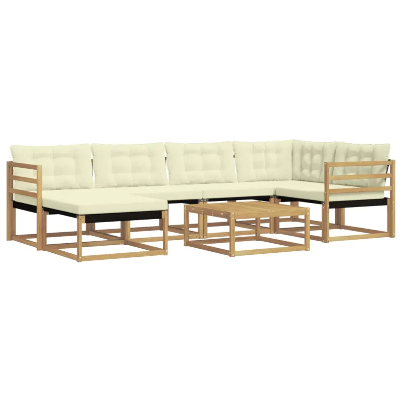Lauko sofos komplektas 7 pcs Balta ir kreminė 79 x 79 x 37 cm