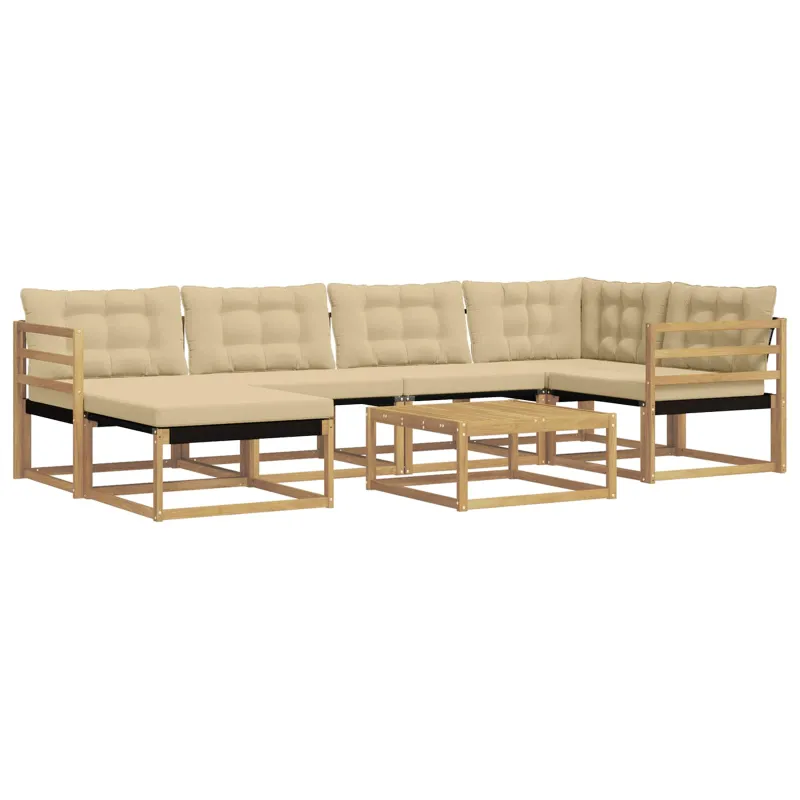 Lauko sofos komplektas 7 pcs Balta ir kreminė 79 x 79 x 37 cm
