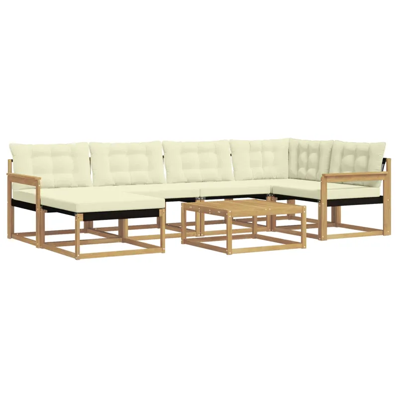 Lauko sofos komplektas 7 pcs Balta ir kreminė 79 x 79 x 37 cm