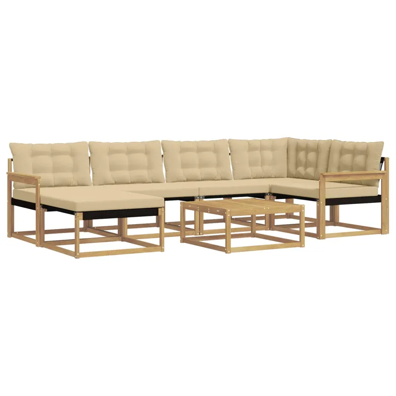 Lauko sofos komplektas 7 pcs Balta ir kreminė 79 x 79 x 37 cm