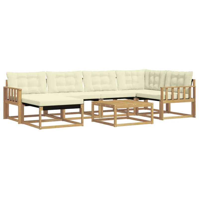 Lauko sofos komplektas 7 pcs Balta ir kreminė 79 x 79 x 37 cm