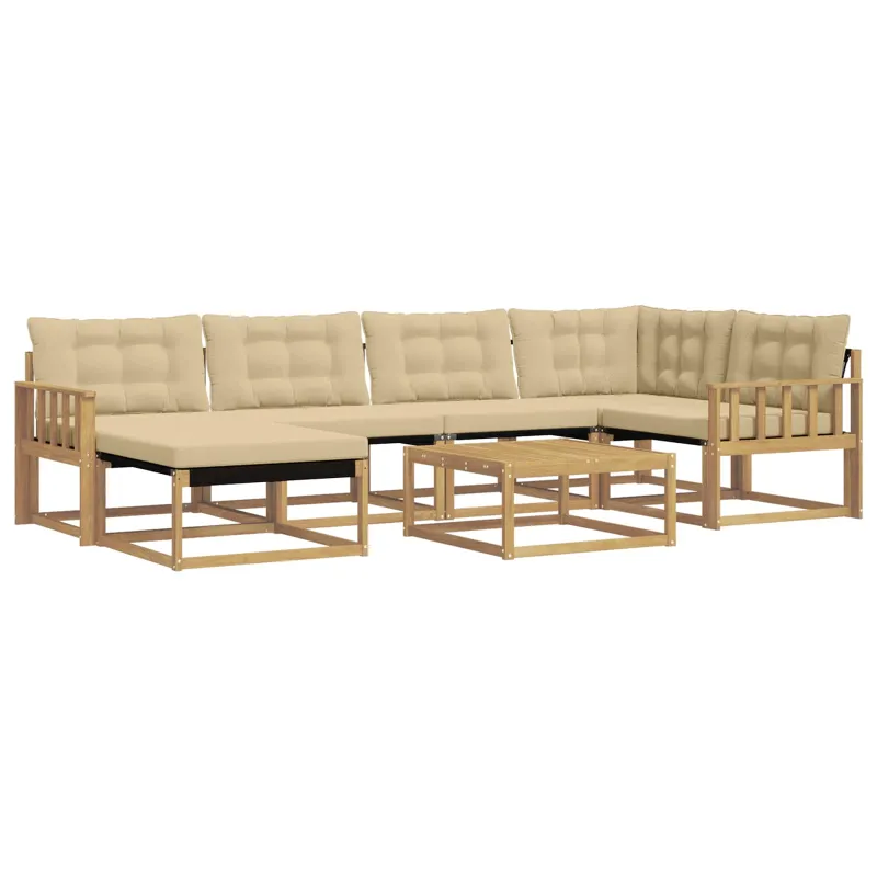 Lauko sofos komplektas 7 pcs Balta ir kreminė 79 x 79 x 37 cm