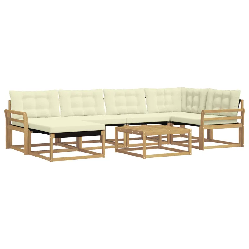 Lauko sofos komplektas 7 pcs Balta ir kreminė 79 x 79 x 37 cm