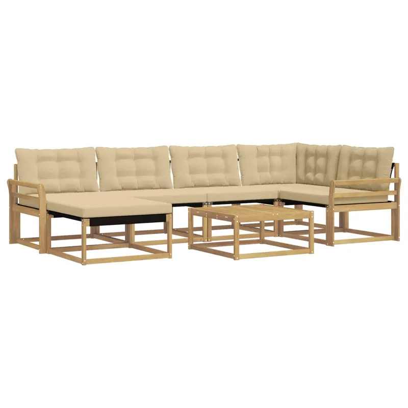 Lauko sofos komplektas 7 pcs Balta ir kreminė 79 x 79 x 37 cm