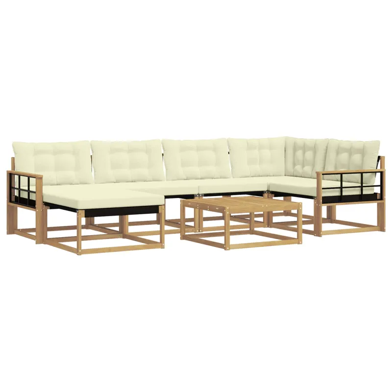 Lauko sofos komplektas 7 pcs Balta ir kreminė 79 x 79 x 37 cm