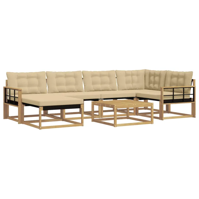 Lauko sofos komplektas 7 pcs Balta ir kreminė 79 x 79 x 37 cm