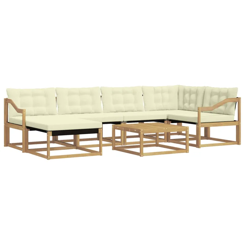 Lauko sofos komplektas 7 pcs Balta ir kreminė 79 x 79 x 37 cm