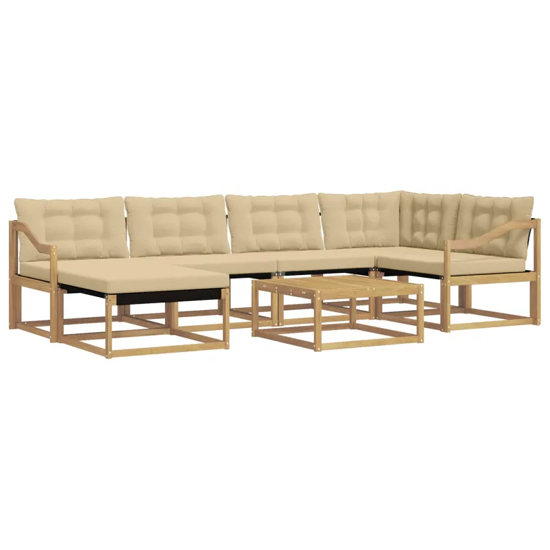 Lauko sofos komplektas 7 pcs Balta ir kreminė 79 x 79 x 37 cm
