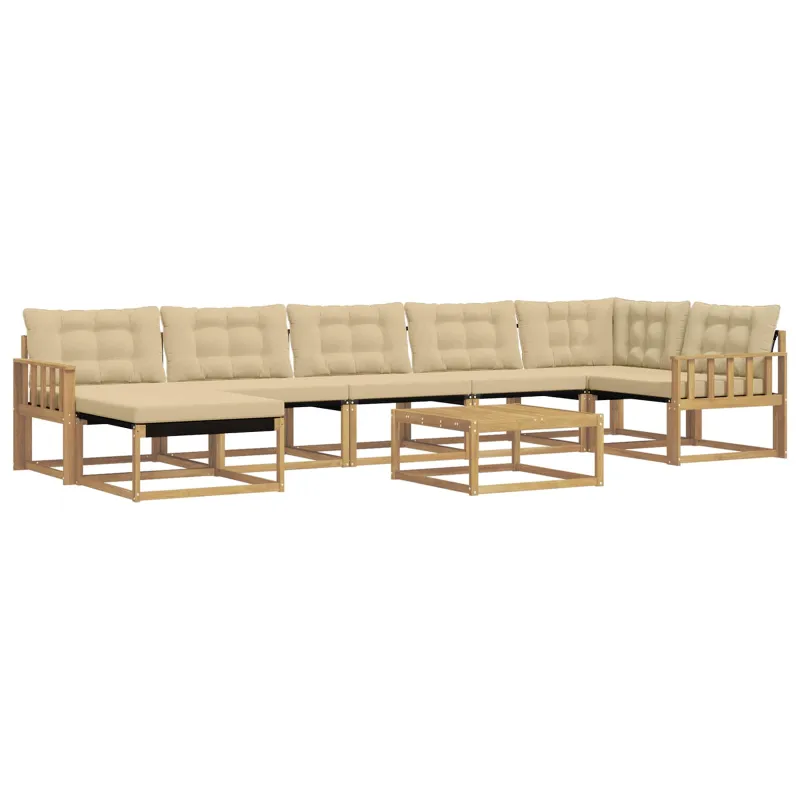 Lauko sofos komplektas 8 pcs Balta ir kreminė 79 x 79 x 37 cm