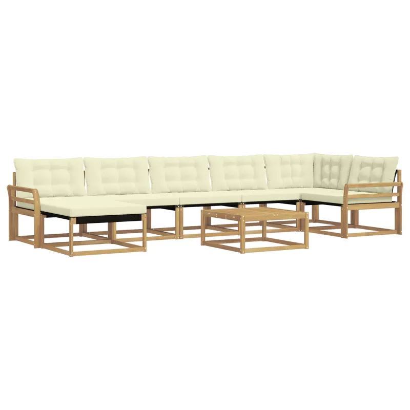 Lauko sofos komplektas 8 pcs Balta ir kreminė 79 x 79 x 37 cm