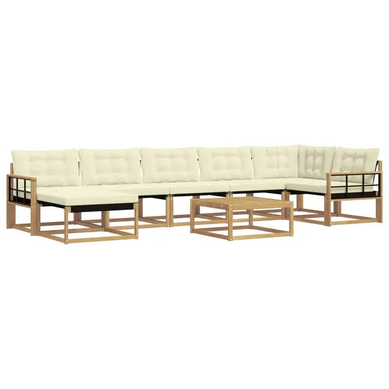 Lauko sofos komplektas 8 pcs Balta ir kreminė 79 x 79 x 37 cm