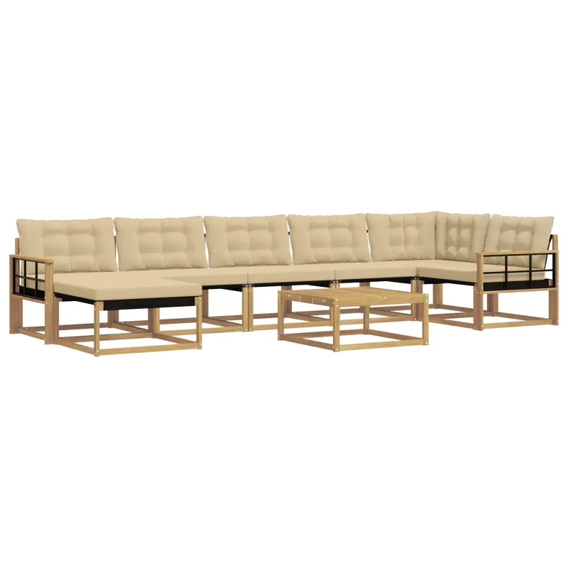 Lauko sofos komplektas 8 pcs Balta ir kreminė 79 x 79 x 37 cm