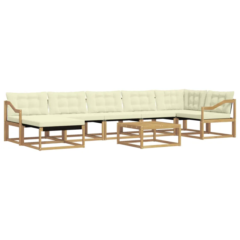 Lauko sofos komplektas 8 pcs Balta ir kreminė 79 x 79 x 37 cm