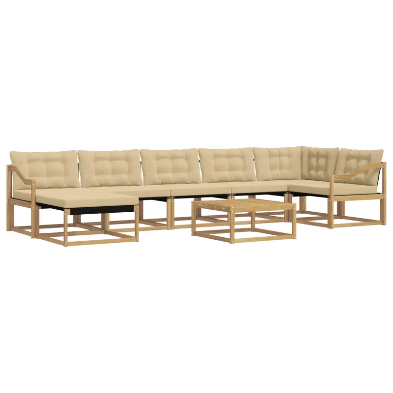 Lauko sofos komplektas 8 pcs Balta ir kreminė 79 x 79 x 37 cm