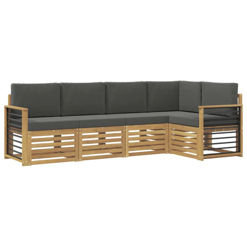 Lauko sofos komplektas 5 pcs Balta ir antracito