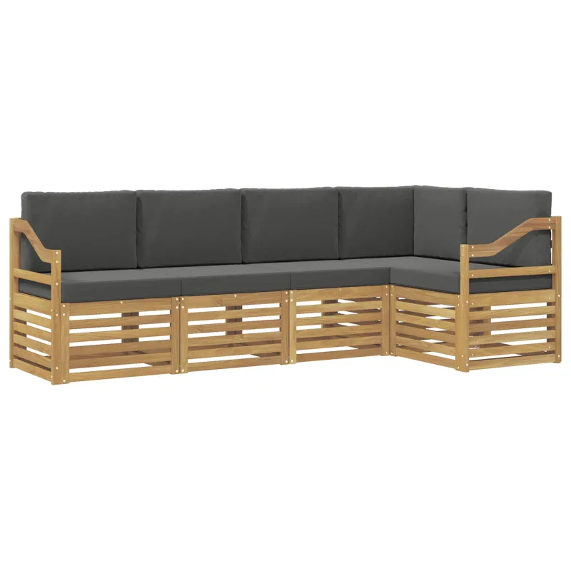 Lauko sofos komplektas 5 pcs Balta ir antracito