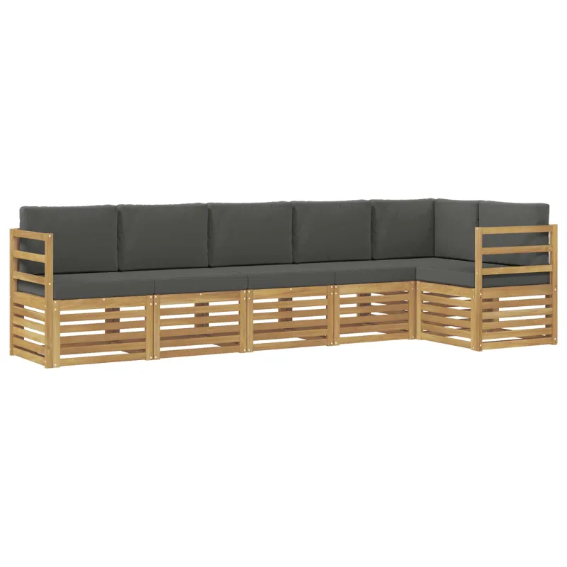 Lauko sofos komplektas 6 pcs Balta ir antracito