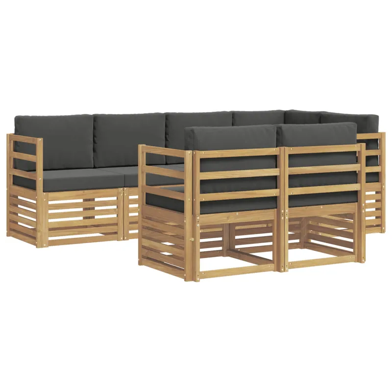 Lauko sofos komplektas 7 pcs Balta ir antracito