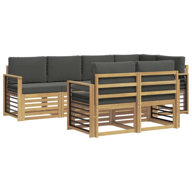 Lauko sofos komplektas 7 pcs Balta ir antracito