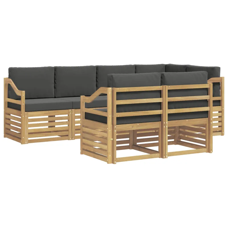 Lauko sofos komplektas 7 pcs Balta ir antracito