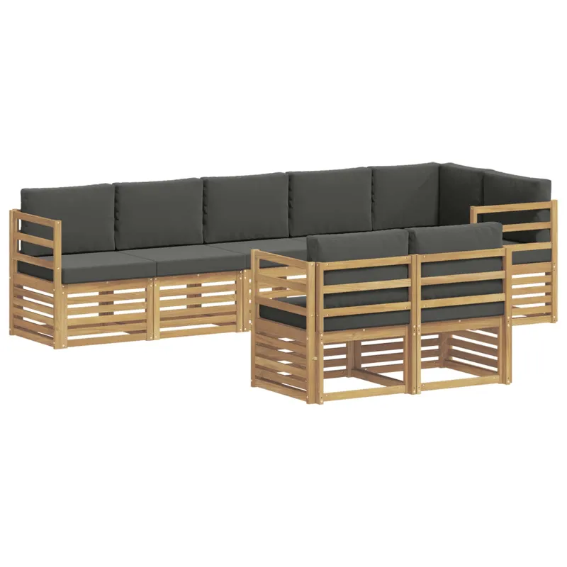 Lauko sofos komplektas 8 pcs Balta ir antracito