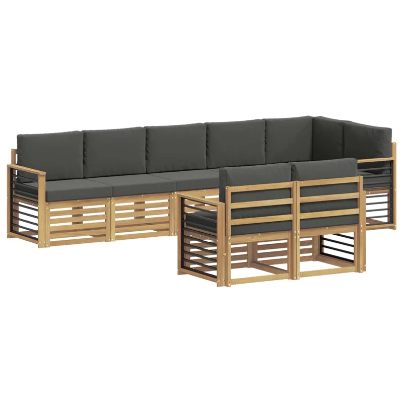 Lauko sofos komplektas 8 pcs Balta ir antracito