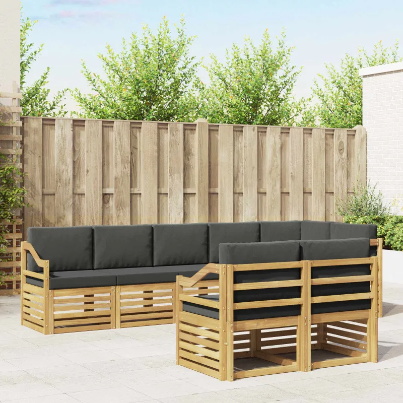 Lauko sofos komplektas 8 pcs Balta ir antracito