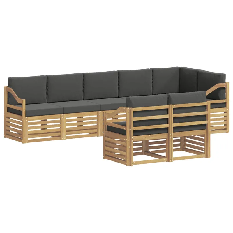 Lauko sofos komplektas 8 pcs Balta ir antracito