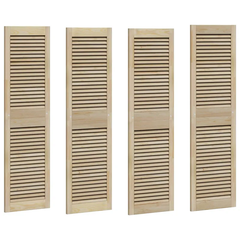 Spintelės durys su durimis 4 pcs Natūrali 140,5 x 2,1 x 39,5 cm