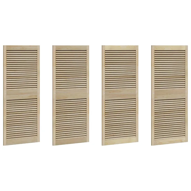 Spintelės durys su durimis 4 pcs Natūrali 140,5 x 2,1 x 59,5 cm
