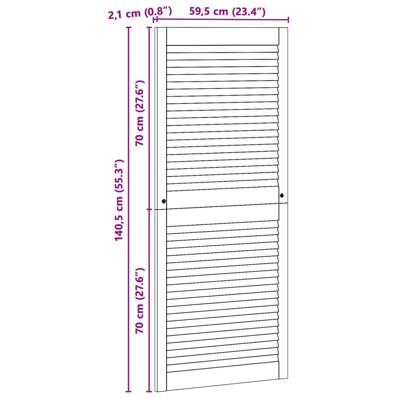 Spintelės durys su durimis 4 pcs Natūrali 140,5 x 2,1 x 59,5 cm
