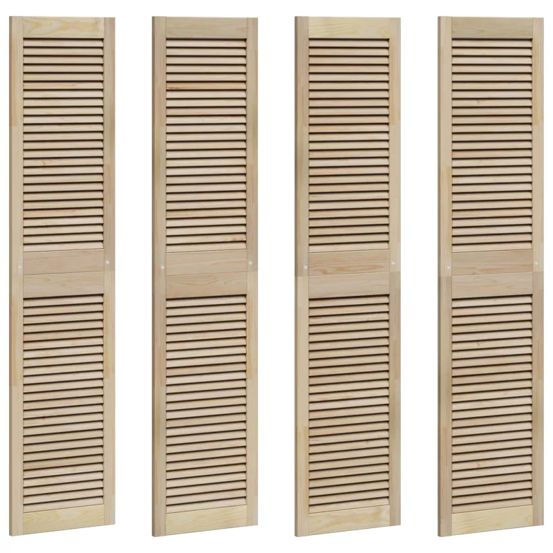 Spintelės durys su durimis 4 pcs Natūrali 170 x 2,1 x 39,5 cm