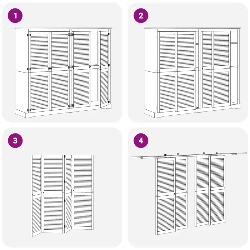 Spintelės durys su durimis 4 pcs Natūrali 170 x 2,1 x 39,5 cm