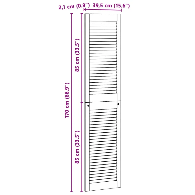 Spintelės durys su durimis 4 pcs Natūrali 170 x 2,1 x 39,5 cm